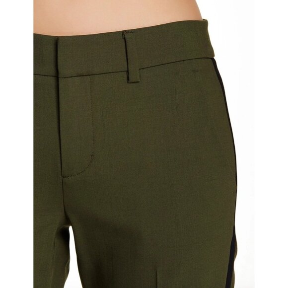 NWT Vince Side Strapping Tuxedo Trouser in Fir Tree Stretch Wool Pants 4 - Picture 9 of 10